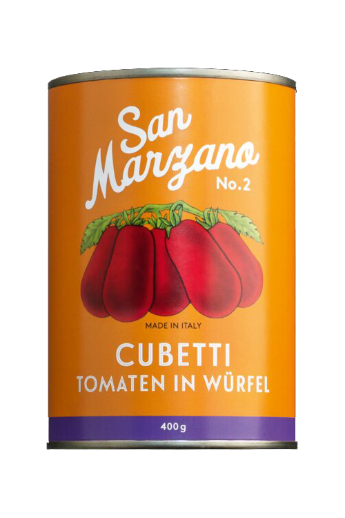 Cubetti Vintage – Gewürfelte San Marzano Tomaten in Tomatensauce 400g