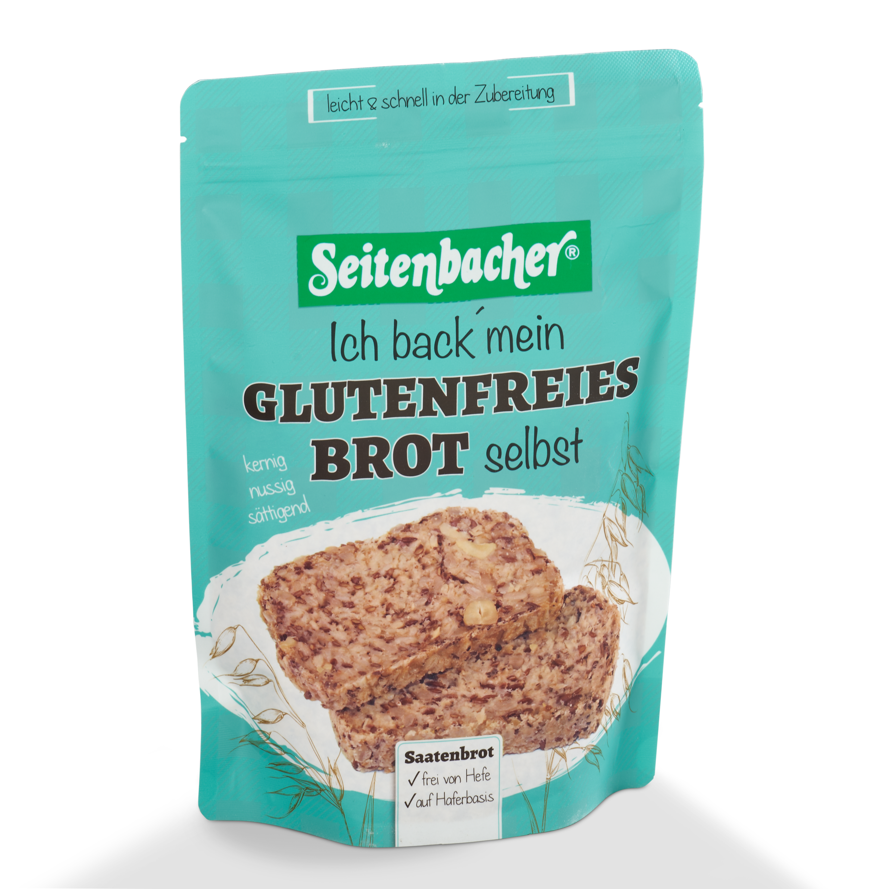 Saatenbrot Brotbackmischung glutenfrei Seitenbacher 500g